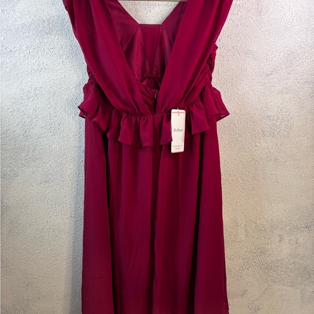 JJ's House Elegant Midi Dress in Deep Pink